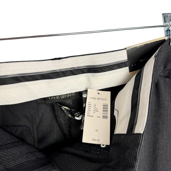 New Lane Bryant Pinstripe Wide Leg Pleated Trousers Formal Business Pants 18 - Picture 8 of 13